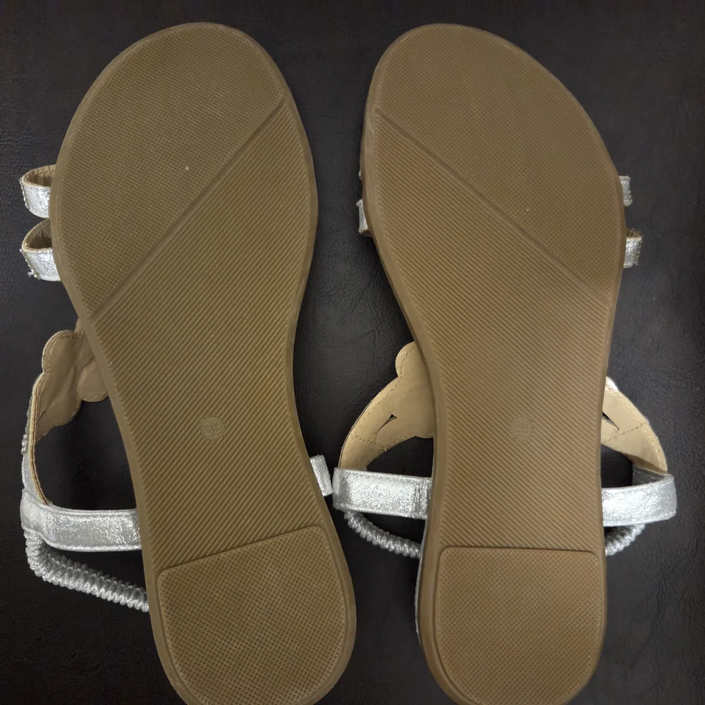 Silver Sandals with Intricate Design - Picture 5 of 16